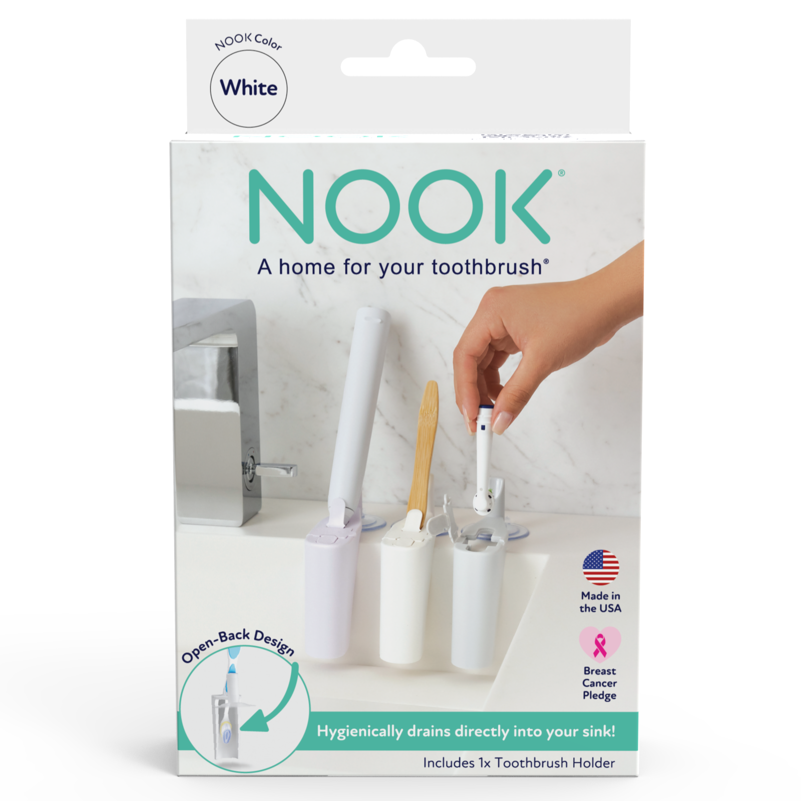 NOOK Toothbrush Holder - White