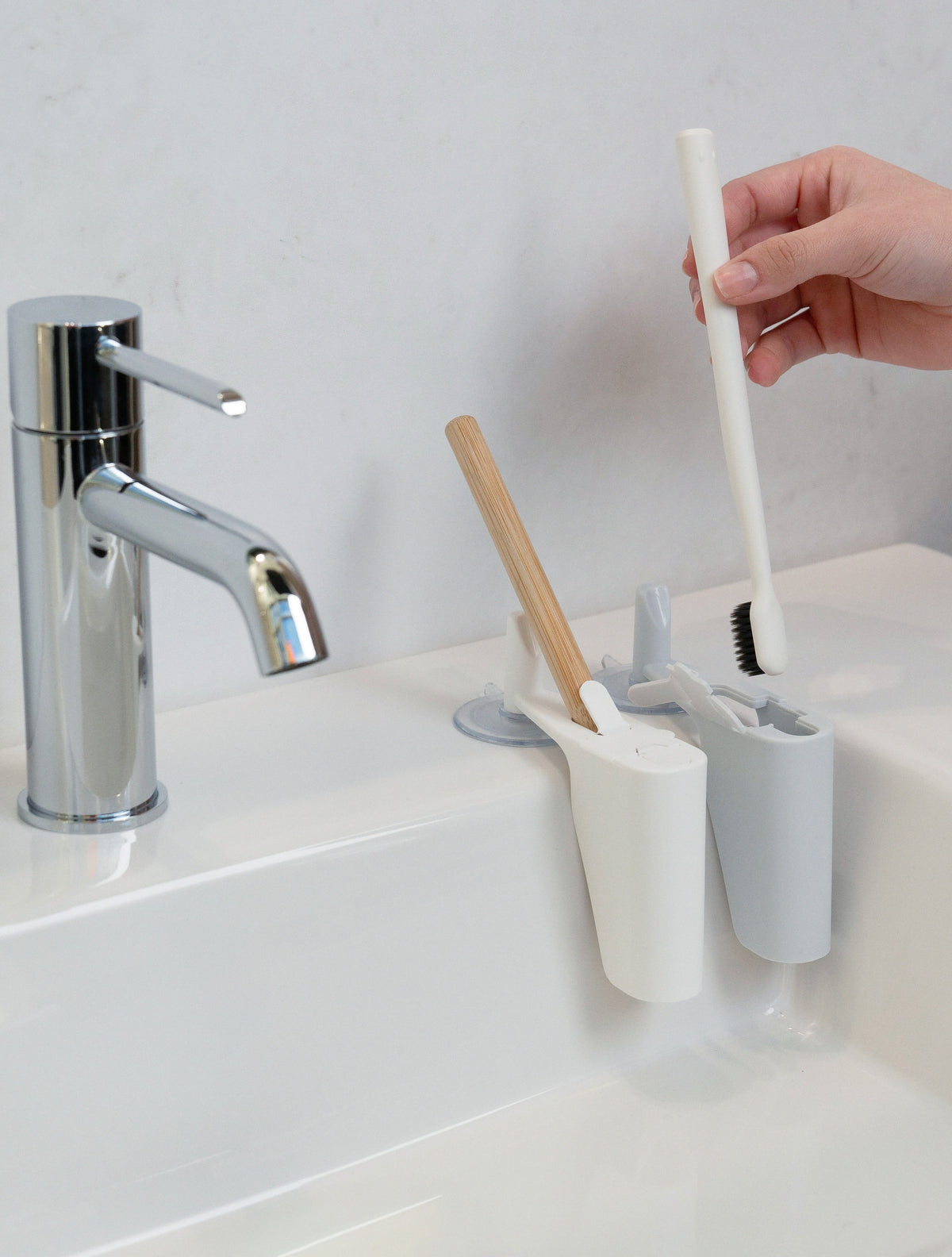 nook toothbrush holder white two nooks hero #Color_White