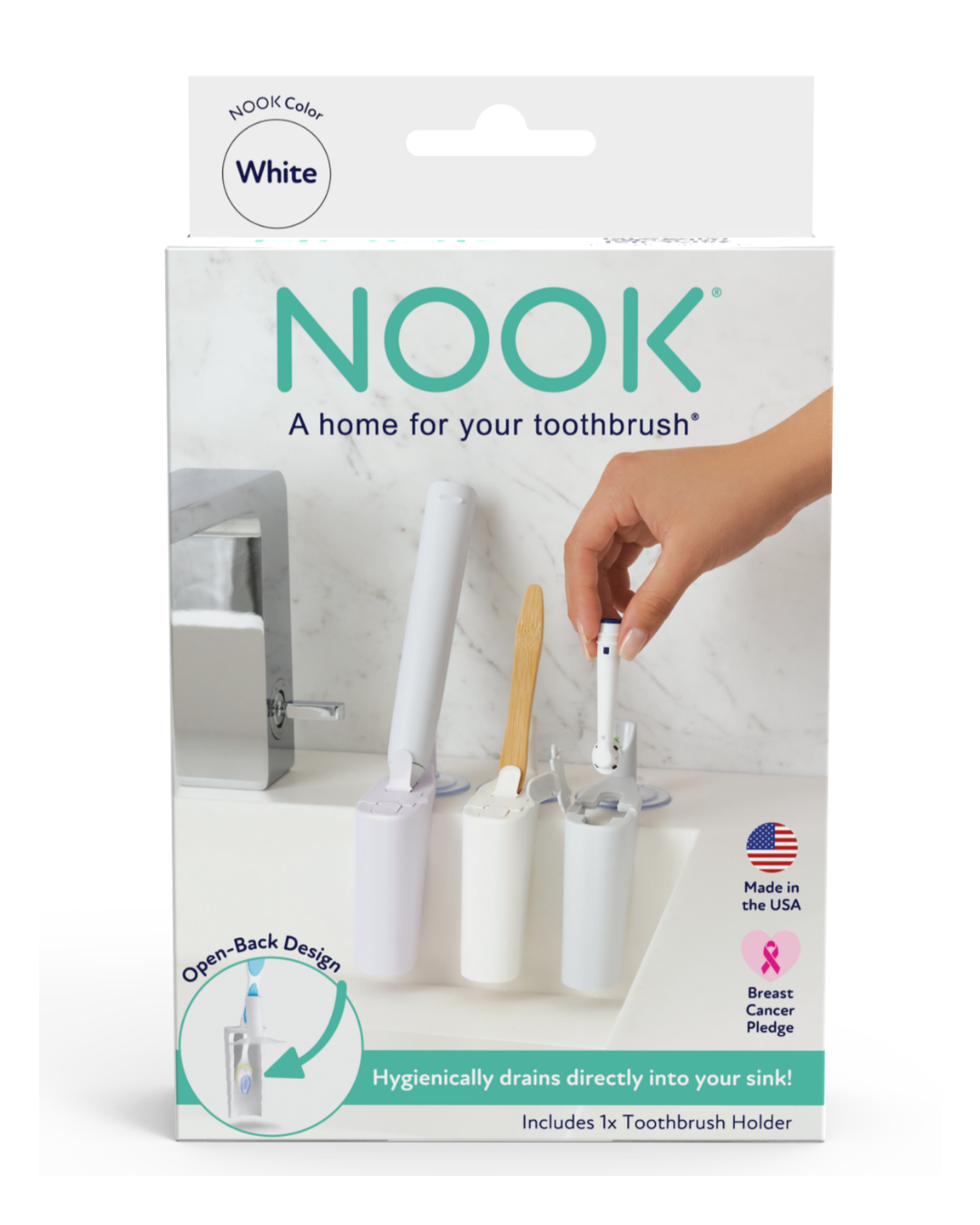 nook toothbrush holder white packaging #Color_White